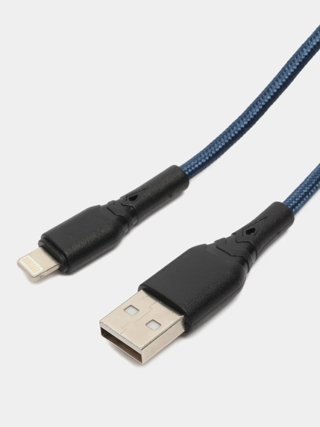 Темно-синий кабель зарядный плетеный 1м на Type-C, Micro-USB, Lightning провод