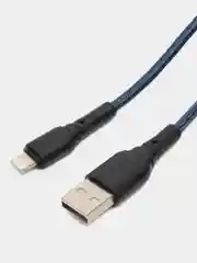 Темно-синий кабель зарядный плетеный 1м на Type-C, Micro-USB, Lightning провод
