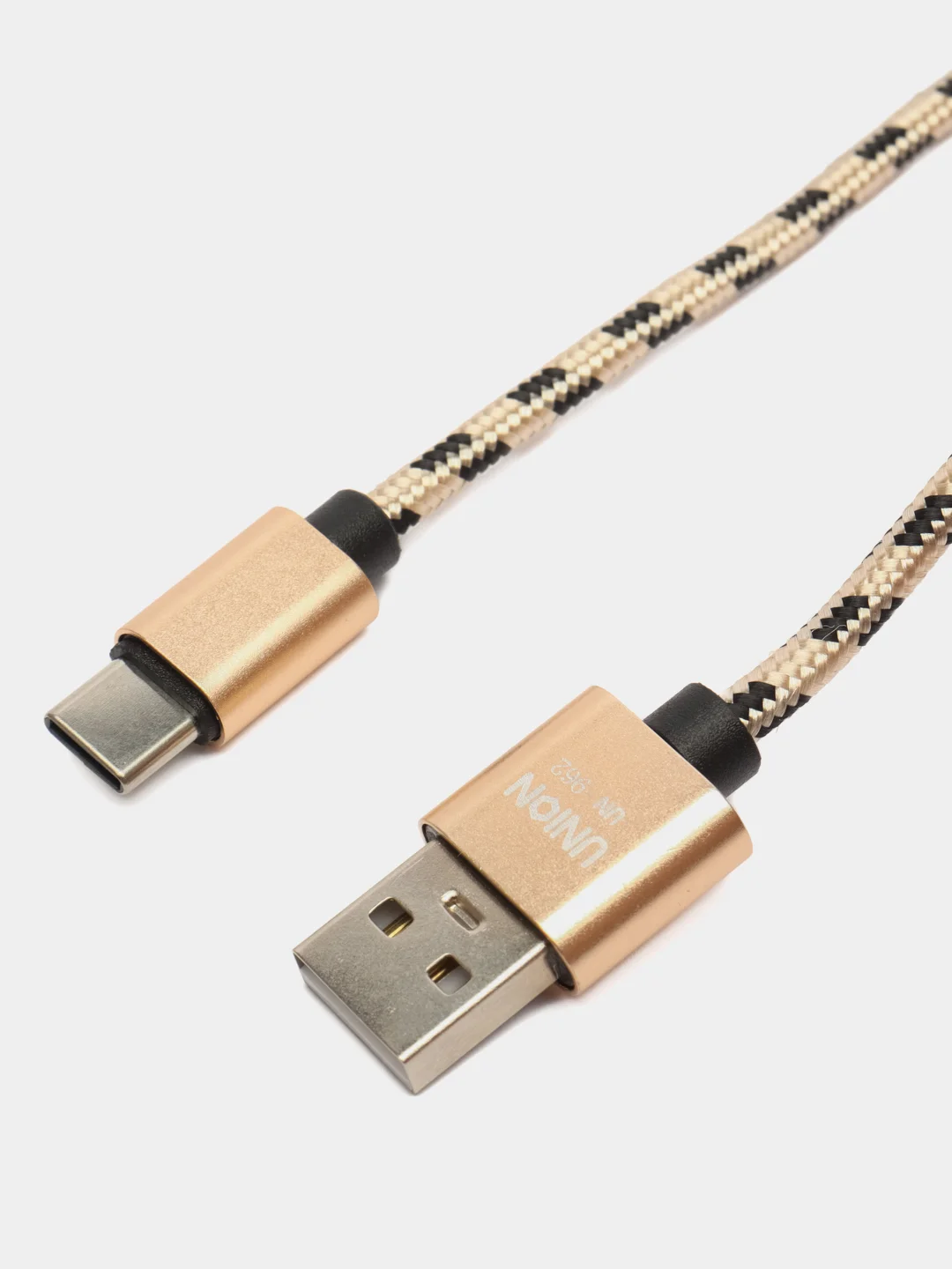 Золотой кабель провод плетеный 3, 2 метра зарядник USB Lightning iPhone, Micro Android Type-C