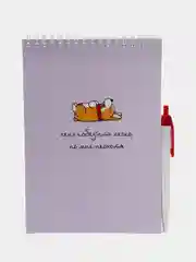 Бежевый записная книжка с ручкой