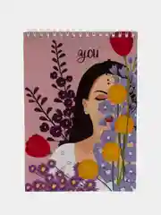 Желтый записная книжка с ручкой