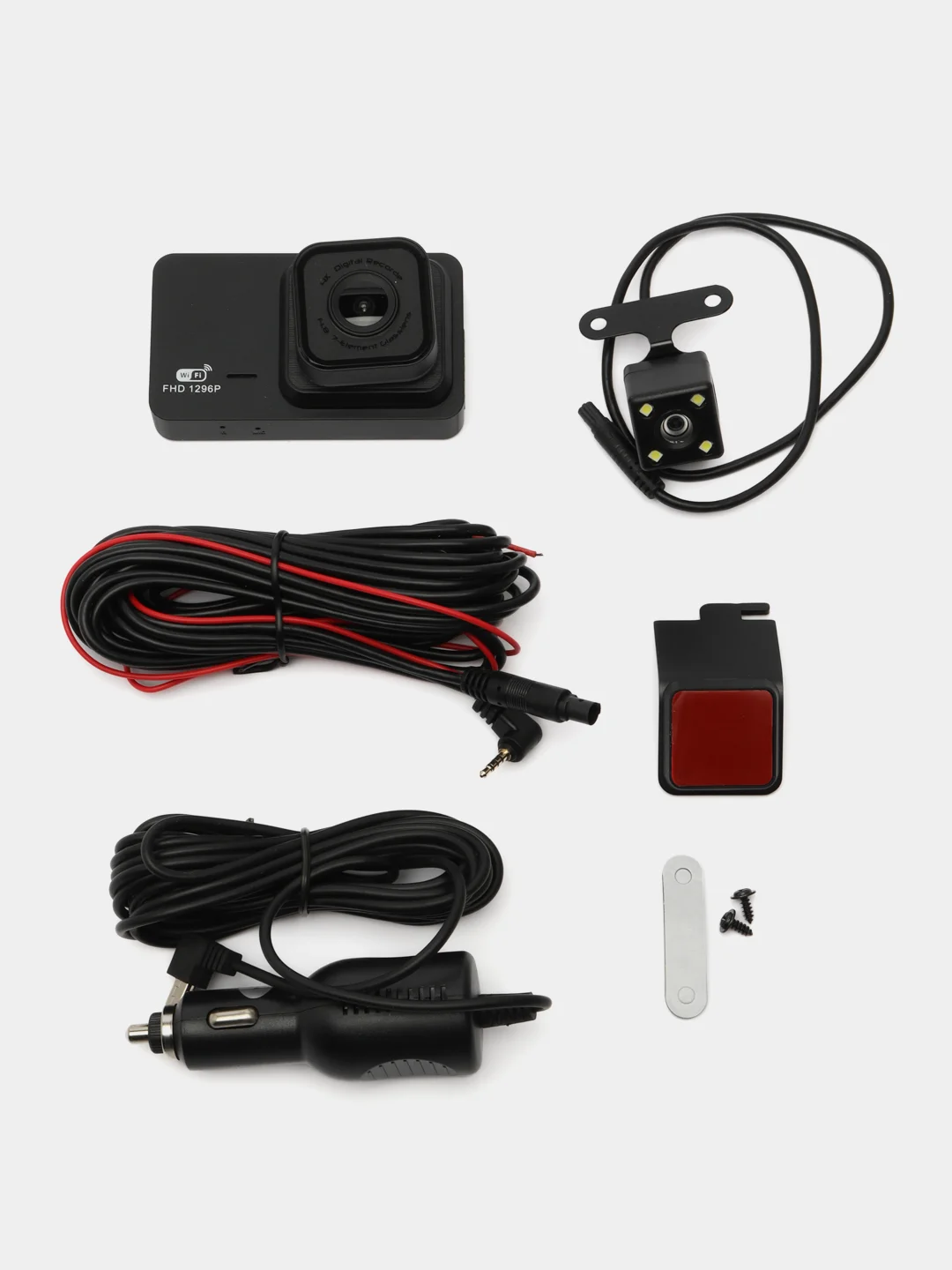 Видеорегистратор с камерой заднего вида WiFi GPS 1296P HD регистратор, авторегистратор