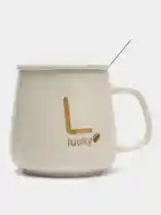 Белый кружка "Lucky" керамическая с крышкой, ложкой и полотенцем в форме мишки, 350 мл