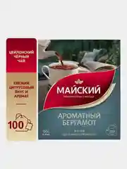 Чай чёрный Майский "Ароматный бергамот", 100 пакетиков по 1,5г