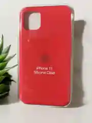 Алый apple iPhone 11, Айфон 11, чехол матовый Silicone case объемный с принтом для iPhone 11