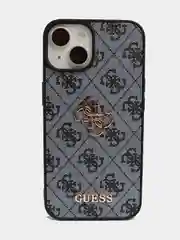 Чехол Guess PU leather для iPhone 15 из экокожи, синий