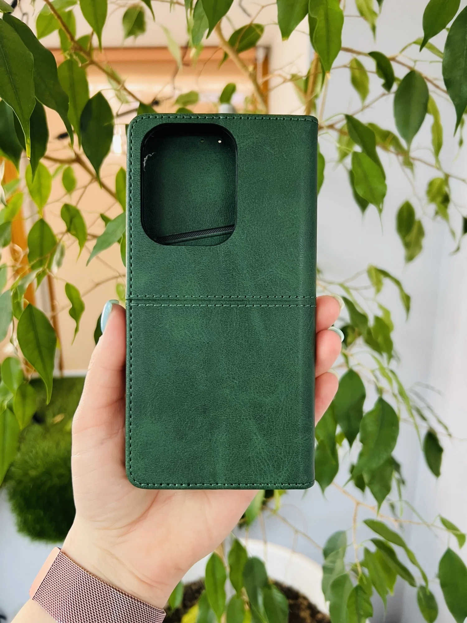 Тёмно-зелёный чехол книжка elitcase для Xiaomi Redmi Note 13 Pro 4G и Poco M6 Pro 4G