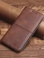 Тёмно-коричневый чехол книжка elitcase для Xiaomi Redmi Note 13 Pro 4G и Poco M6 Pro 4G