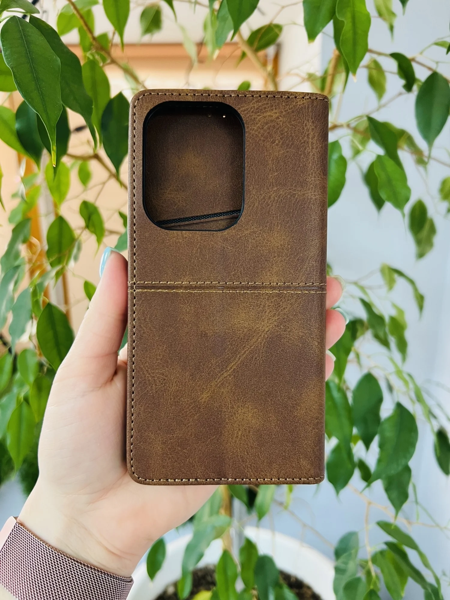 Тёмно-коричневый чехол книжка elitcase для Xiaomi Redmi Note 13 Pro 4G и Poco M6 Pro 4G