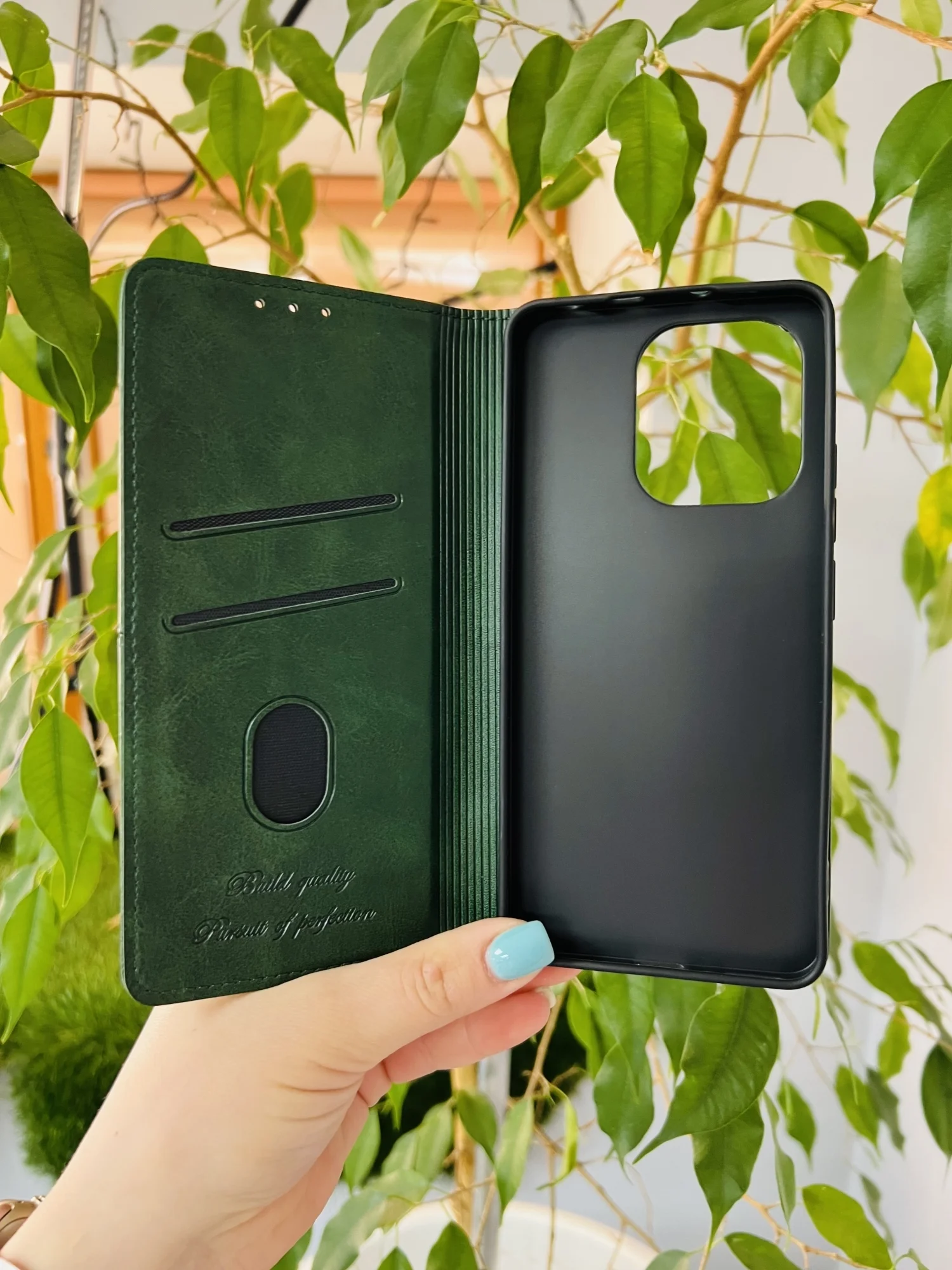 Тёмно-зелёный чехол книжка elitcase для Xiaomi Redmi Note 13 4G / Редми Нот 13 4G