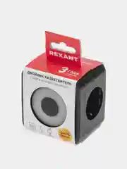 Двойник электрический REXANT, 16А, с/з, 2хUSB-A, 2,4А, USB Type-C, 3А с подсветкой