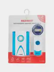 Беспроводной дверной звонок REXANT RX-3, 32 мелодии, 100м, кнопка, IP44,белый/синий