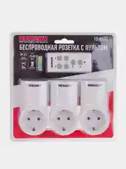 Радиоуправляемая розетка c пультом REXANT RX-003, один пульт, три розетки, 10А/30м