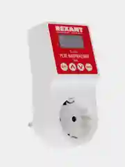 Реле напряжения Rexant, 16А, вилка-розетка c дисплеем