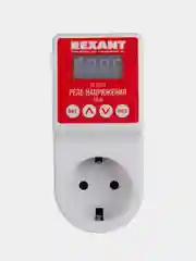 Реле напряжения Rexant, 16А, вилка-розетка c дисплеем
