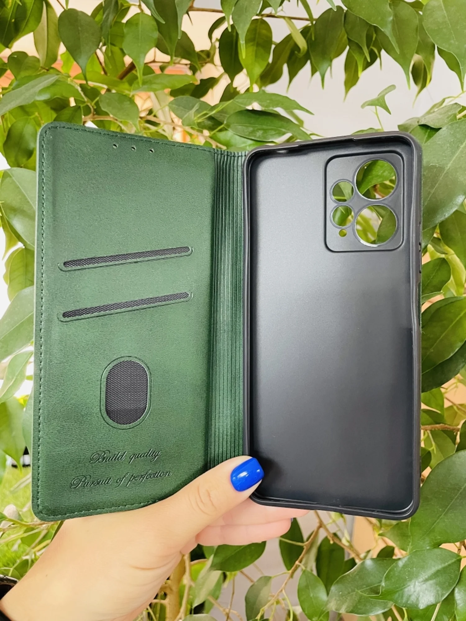 Тёмно-зелёный чехол книжка elitcase для Xiaomi Redmi Note 12 4G / Редми Нот 12 4G