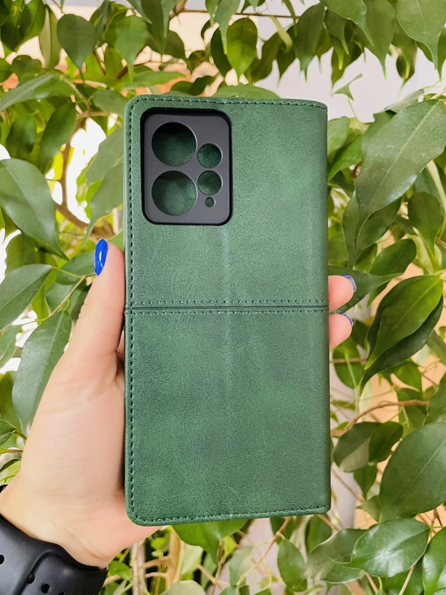 Тёмно-зелёный чехол книжка elitcase для Xiaomi Redmi Note 12 4G / Редми Нот 12 4G