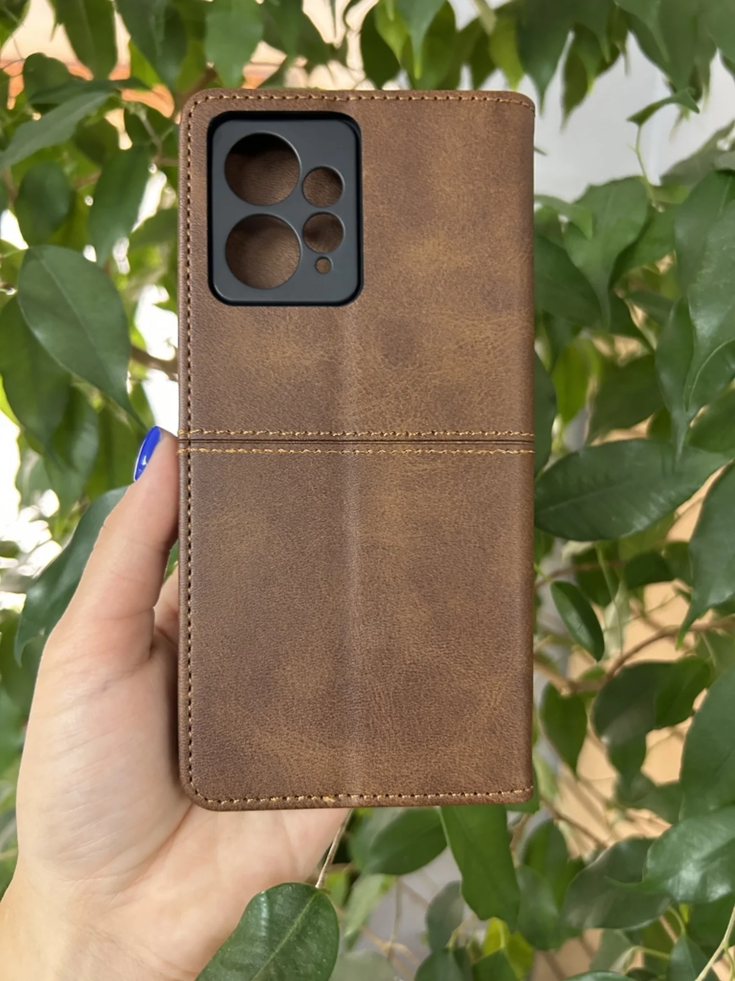 Тёмно-коричневый чехол книжка elitcase для Xiaomi Redmi Note 12 4G / Редми Нот 12 4G