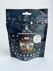 Деревянные пазлы, 2D-пазл. Mr.Puzz в пакетике