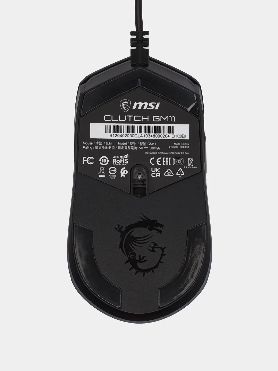 Черный мышь компьютерная MSI Clutch GM11, мышка с подсветкой