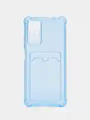 Голубой чехол Redmi Note 11 Pro / Note 12 Pro 4G Нот 11 Про, прозрачный, с карманом для карты