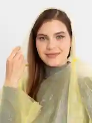 Разноцветный дождевик с капюшоном, одноразовый, унисекс