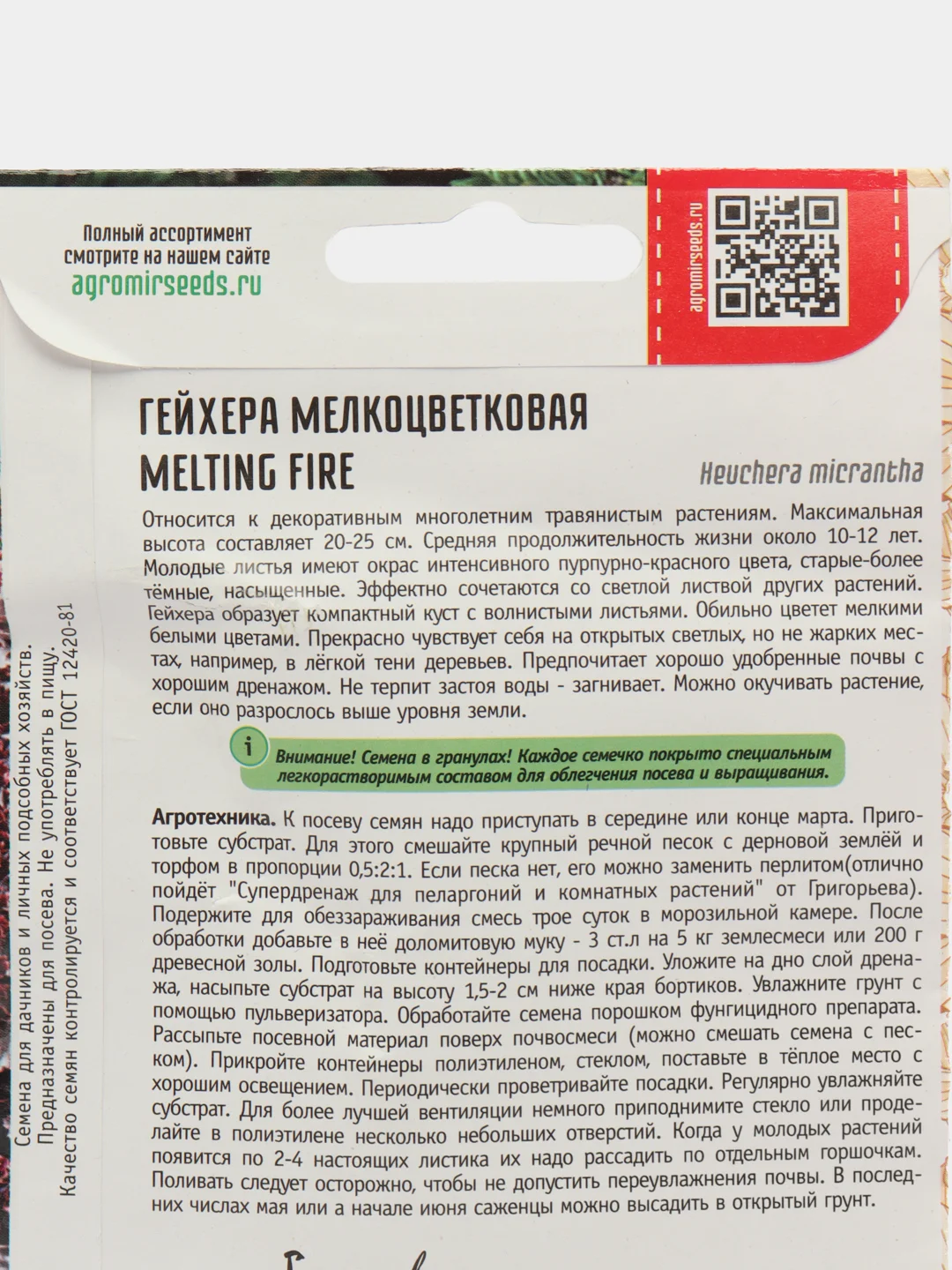Гейхера мелкоцветковая Melting Fire (семена,цветы)