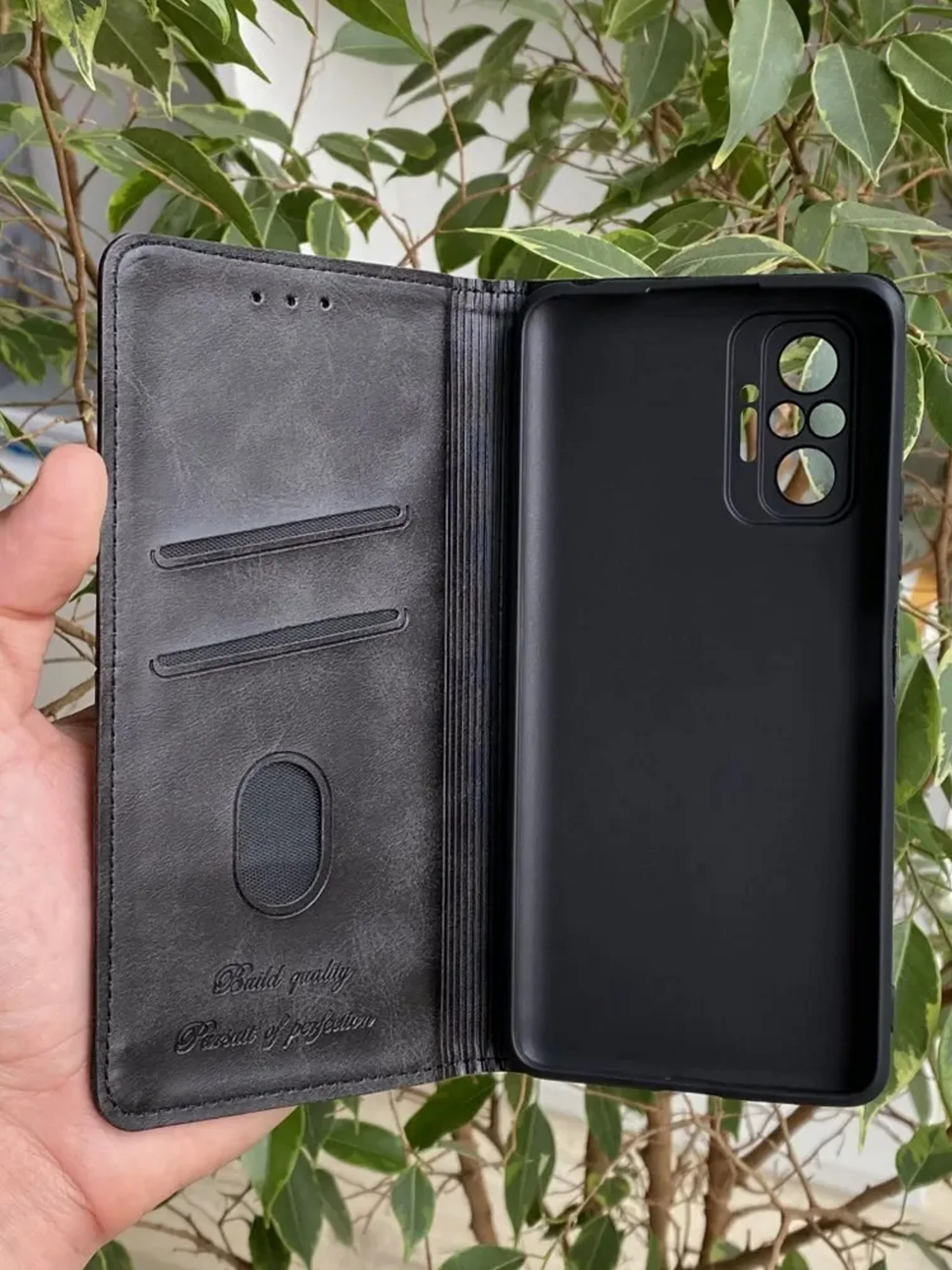 Черный чехол книжка elitcase для Xiaomi Redmi Note 10 Pro 4G / Редми Нот 10 Про