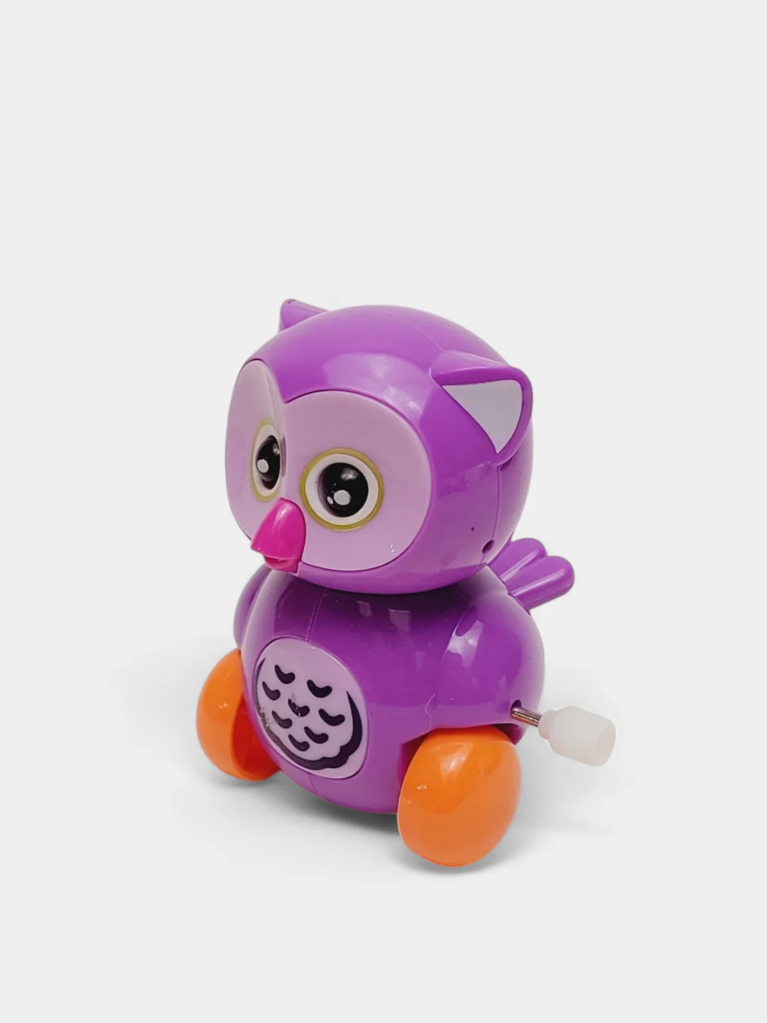 Фиолетовый заводная игрушка "Сова" с крутящийся головой и хвостом/ Игрушка на заводку для ребенка