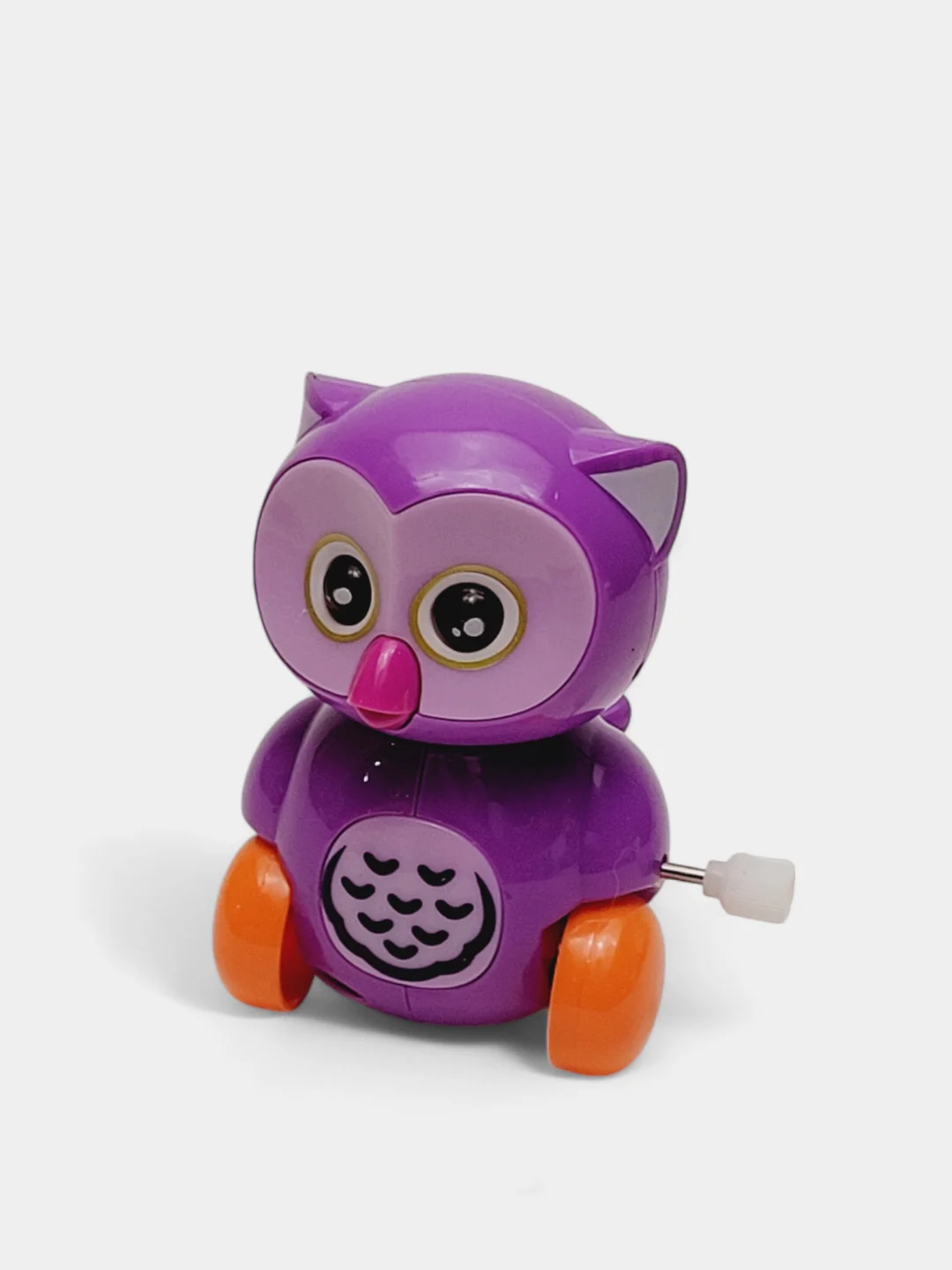 Фиолетовый заводная игрушка "Сова" с крутящийся головой и хвостом/ Игрушка на заводку для ребенка