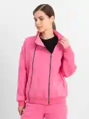 Розовый спортивный женский трикотажный костюм худи и брюки, флисовый