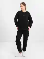 Черный теплый спортивный костюм с начесом, оверсайз, женский, трикотажный