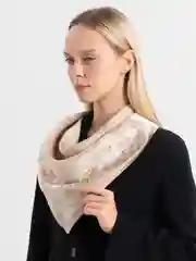 Бронзовый платок шелковый, 70*70, на голову или шею