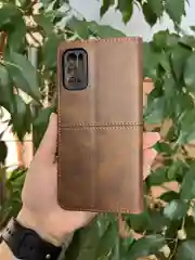 Тёмно-коричневый чехол книжка elitcase для Xiaomi Redmi Note 10 5G и Poco M3 Pro и Redmi Note 10T