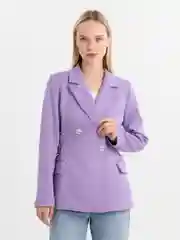 Лавандовый пиджак женский с завязками , на шнуровке