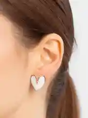 Белый серьги женские, серьгие женские сердце, серьги  золотые, серьги женские перламутровыек