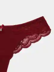 Бордовый женские кружевные трусы бразилиана