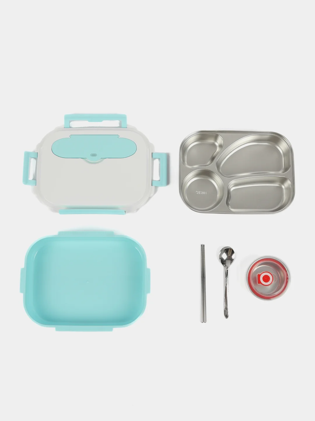 Голубой ланч-бокс Stainless Steel Lunch Box 304