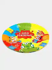 Горчичный наборы одноразовой посуды/ Новогодние тарелки бумажные одноразовые, в наборе 6/10/20 шт