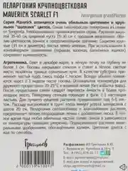 Пеларгония крупноцветковая Maverick Scarlet F1 (семена,цветы)