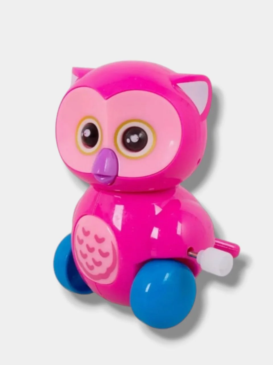Фуксия заводная игрушка "Сова" с крутящийся головой и хвостом/ Игрушка на заводку для ребенка