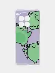 Лавандовый чехол на OnePlus Ace 3 Pro / Ван Плас Эйс 3 Про прозрачный, с принтом, защита камеры