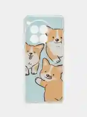 Светло-оранжевый чехол на OnePlus Ace 3 Pro / Ван Плас Эйс 3 Про прозрачный, с принтом, защита камеры