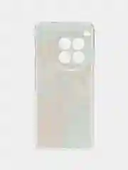Светло-оранжевый чехол на OnePlus Ace 3 Pro / Ван Плас Эйс 3 Про прозрачный, с принтом, защита камеры