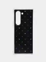 Черный чехол на Samsung Galaxy Z Fold 6 /Самсунг Z Fold 6 прозрачный, с принтом, защита камеры