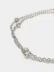 Серебряный двухслойный браслет цепочка для женщин, золото, серебро, стильный аксессуар на руку и ногу