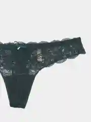 Тёмно-бирюзовый женские кружевные трусы стринги