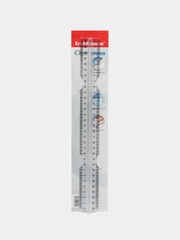 Линейка с держателем пластиковая ErichKrause Clear, 30 см, прозрачный