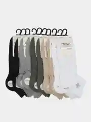 Носки спортивные короткие, набор 10 пар, цветные однотонные, размер 38-44