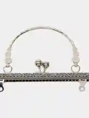 Серебряный фермуар с ручкой, 20 см, 18 см, застежка для сумки